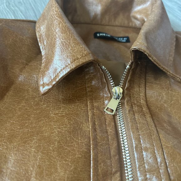 SHEIN | ICON Zip Up PU Leather Jacket (Size M) - Picture 8 of 10